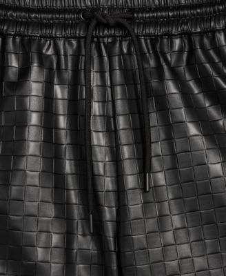 Men's Checkerboard Pleather Shorts