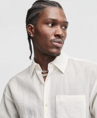 Men's Boxy-Fit Sheer Short-Sleeve Shirt