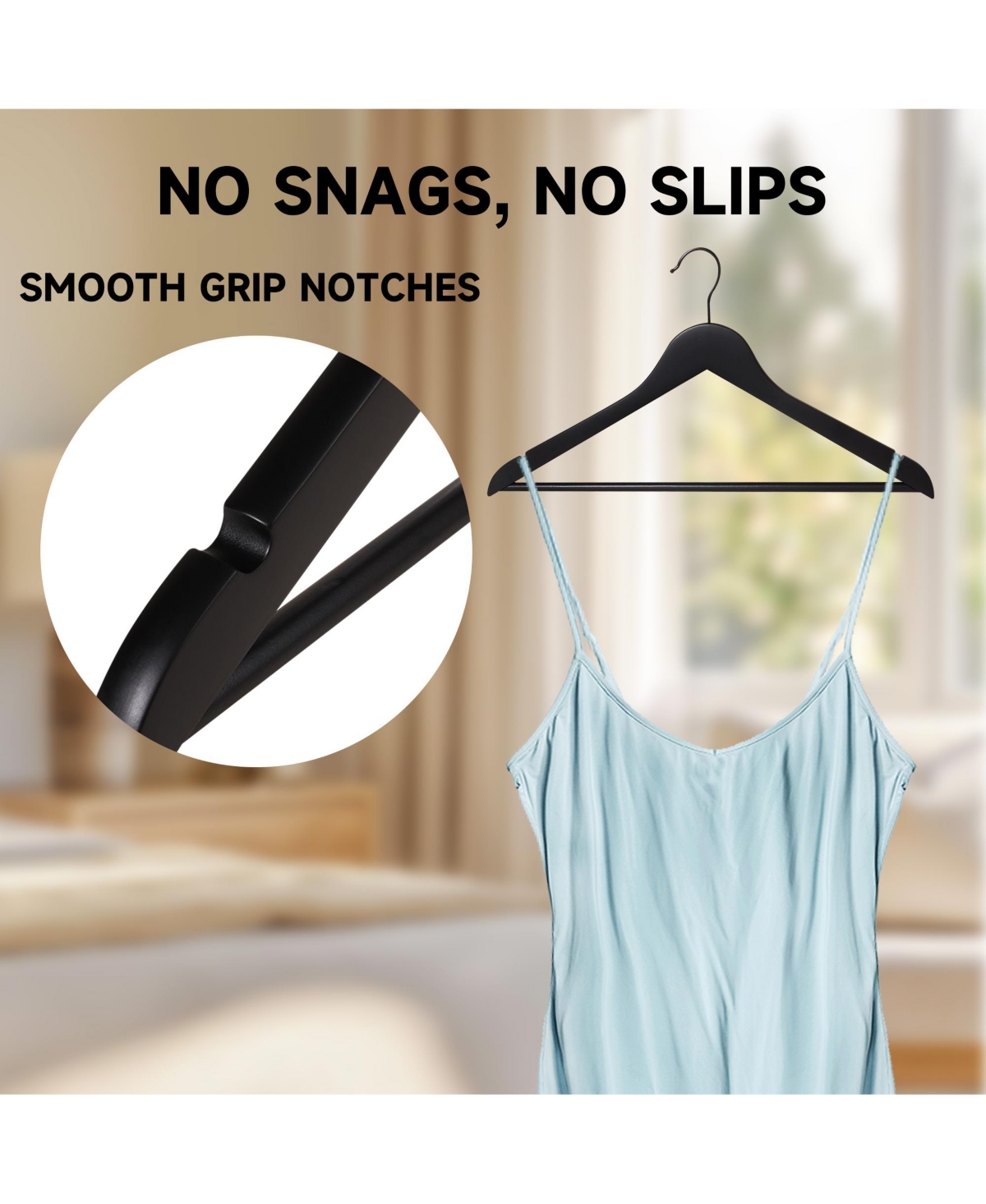 BP4U -Pack Premium Wooden Suit Hangers with Non-Slip Pant Bar, Heavy Duty Solid Wood Coat for Jackets, Shirts, Dresses