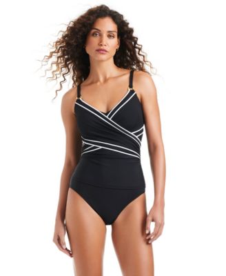 Women's Ring-Detail V-Neck Tankini Top