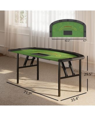 72" Foldable Poker Table, Portable 8-Player jack Table