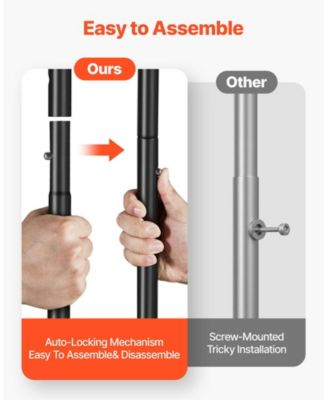 Rolling Clothes Rack with Hanging Rod & Side Hooks, 198 lb Capacity, Heavy-Duty Carbon Steel Garment Rack with Wheels