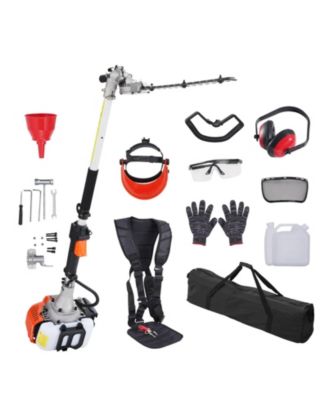 15.7" 26CC 2-Cycle Gas Hedge Trimmer, Dual-Sided Dual-Action Blade, 270° Adjustable Trimmer Head, Pole Hedge Trimmer