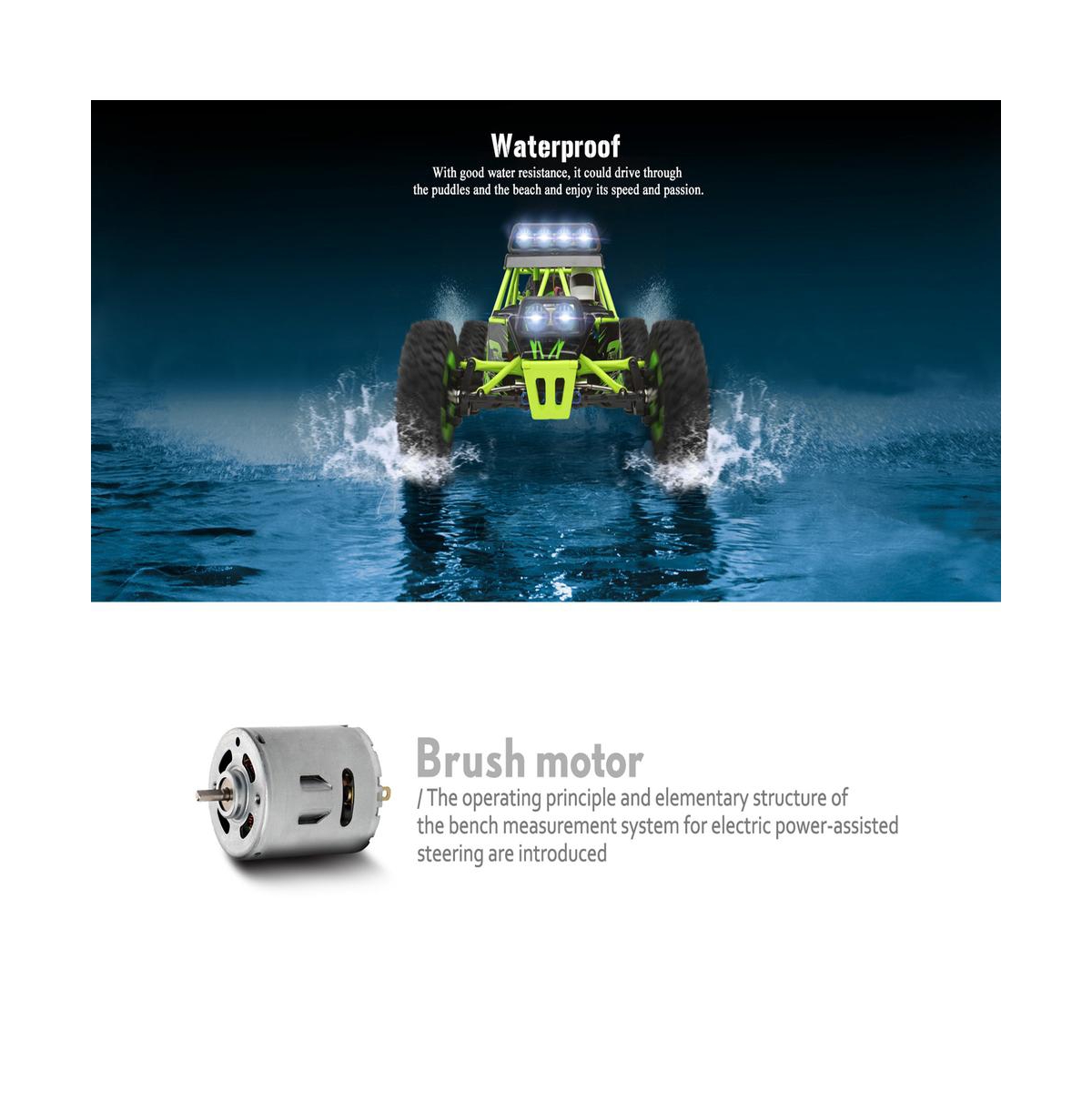 Bruce & Shark 1:12 Scale 31 Mph High-Speed Rc Off-Road Truck, 2.4GHz Remote with 330ft Range & Led Lights