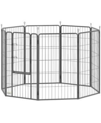 Dog Crate 8 Panel Metal Pet Fence for Medium and Large Dogs in Black
