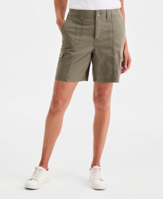 Women's Mid-Rise Comfort-Waist Cargo Shorts
