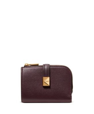 Deco Pebbled Leather Compact Wallet