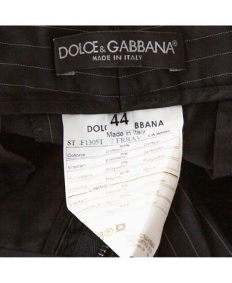 Women's Black Pinstriped Cotton Tailored Pants