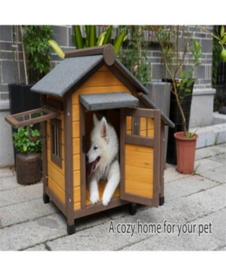 Dog House with Lockable Ventilated Door  in Dark yellow