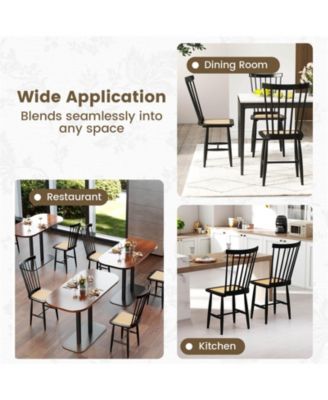Dining Chairs with PE Rattan Seats for Dining Room, Kitchen, Restaurant