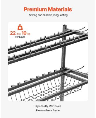 Fishing Rod Holder, 15-Rod Mobile Pole Rack Cart with Wheels for Garage or Home Fishing Gear Storage