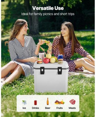 38 QT Portable Hard Cooler with Ice Retention, Heavy-Duty Handles and Cup Holder, Insulated Hard Cooler for Long Trips