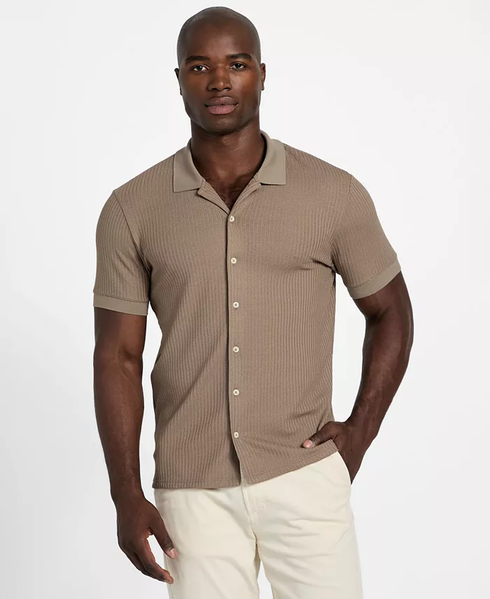 Men's Pointelle Short-Sleeve Knit Shirt - thumbnail 8