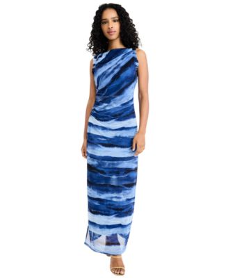 Women's Boat-Neck Sleeveless Bodycon Dress