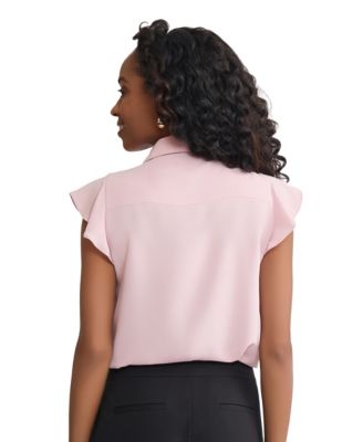 Women's Ruffle Detail Collared Top