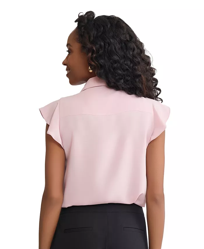 Women's Ruffle Detail Collared Top - thumbnail 4