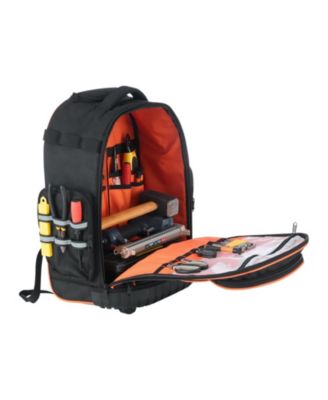 Rolling Tool Backpack on Wheels, 110 lb Capacity, 45 Pockets, Heavy-Duty Tool Organizer, Telescoping Handle, Stable Base