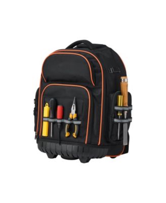 Rolling Tool Backpack on Wheels, 110 lb Capacity, 45 Pockets, Heavy-Duty Tool Organizer, Telescoping Handle, Stable Base