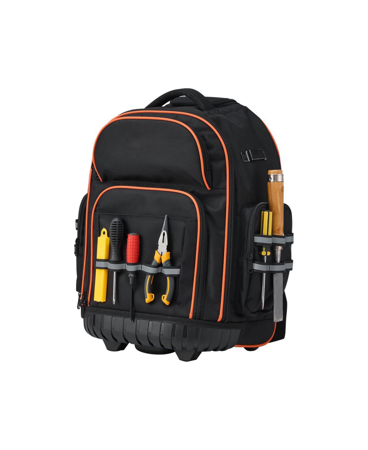 Рюкзак Mecale Rolling Tool on Wheels, 110 lb Capacity, 45 Pockets, Heavy-Duty Tool Organizer, Telescoping Handle, Stable Base, цвет: Чёрный — фото 10