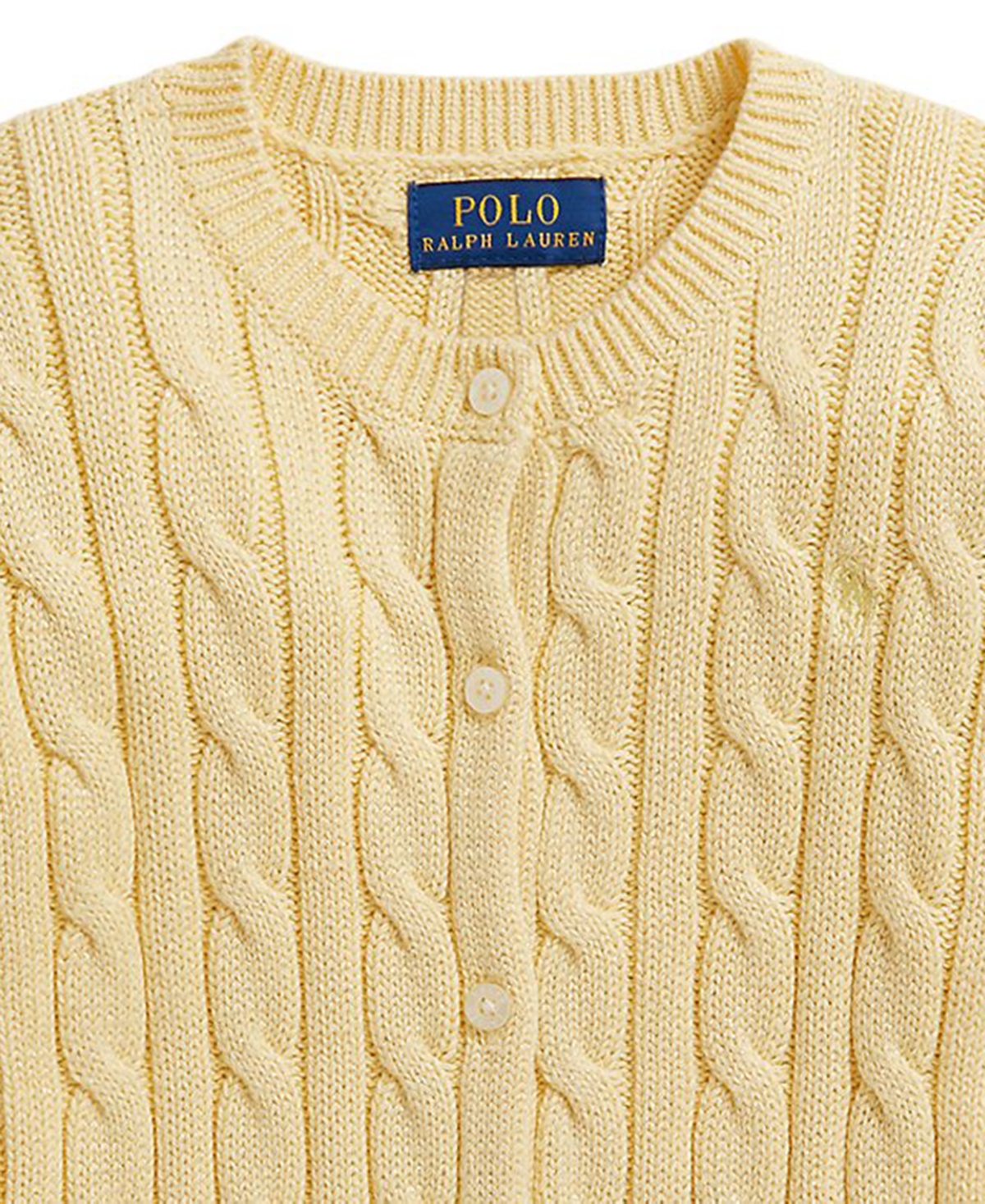 Polo Ralph Lauren Girls' 2T-6X Metallic Cable-Knit Cardigan
