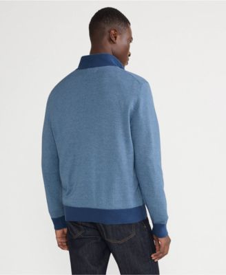 Men's Long Sleeve Fine Gauge Cotton Quarter Zip Sweater