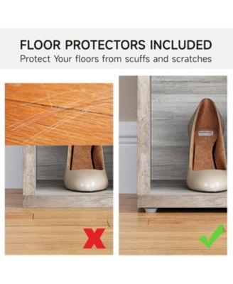 Entryway Shoe Bench with Storage & Cushioned Seat | Wooden Shoe Rack Organizer with Adjustable Shelves & Side Pockets for Hallway