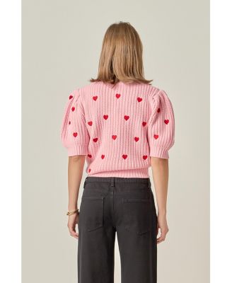 Women's Heart Shape Embroidery Sweater