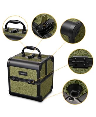 Makeup Train Case Trolley w/ Cube Case Cosmetic Organizer Rococo