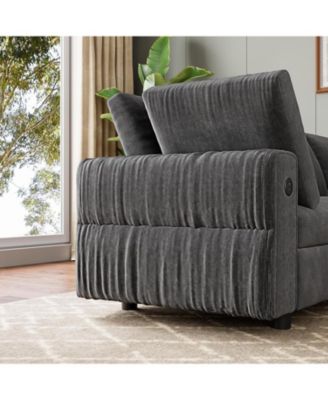 104 Inch Modular Sectional Sofa L-Shaped Convertible Couch with Charging Station and 6 Pillows