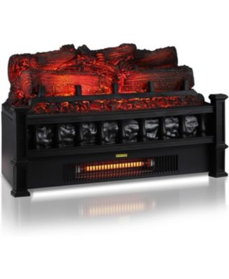 20" Electric Fireplace Log Heater, 1500W, Realistic Flame, Mechanical Control, Overheat Protection, Freestanding Winter Heater Insert