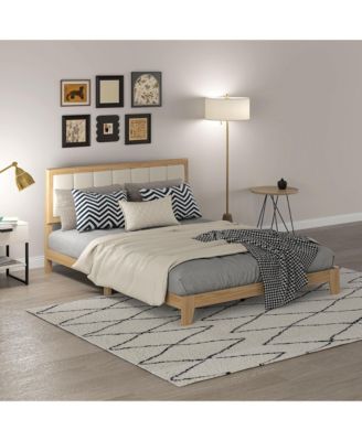 Queen Bed Frame with Headboard, Platform Bed Frame Charcoal