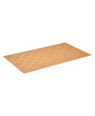 Beige Door Mat, 29.5 x 17.7 in Low-Profile Doormat w/ Non-Slip Rubber Backing, Absorbent Dirt-Trapping Entry Mat for Porch/Patio