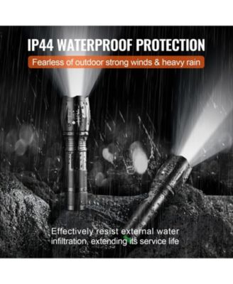 2-Pack LED Flashlight, 2000 Lumens, Adjustable Focus Beam, 5 Modes, IP44 Water Resistant, Handheld