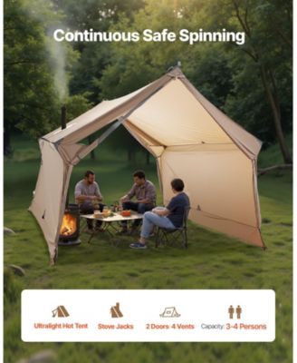 2-Person Cabin Hot Tent, 4-Season Waterproof Winter Tent with Stove Jack, Vents, Lightweight Portable Shelter