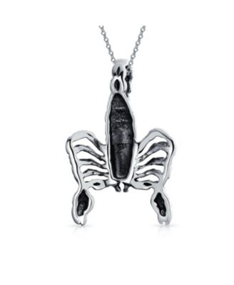 Scorpio Zodiac Sign Pendant Necklace Oxidized .925 Sterling Silver