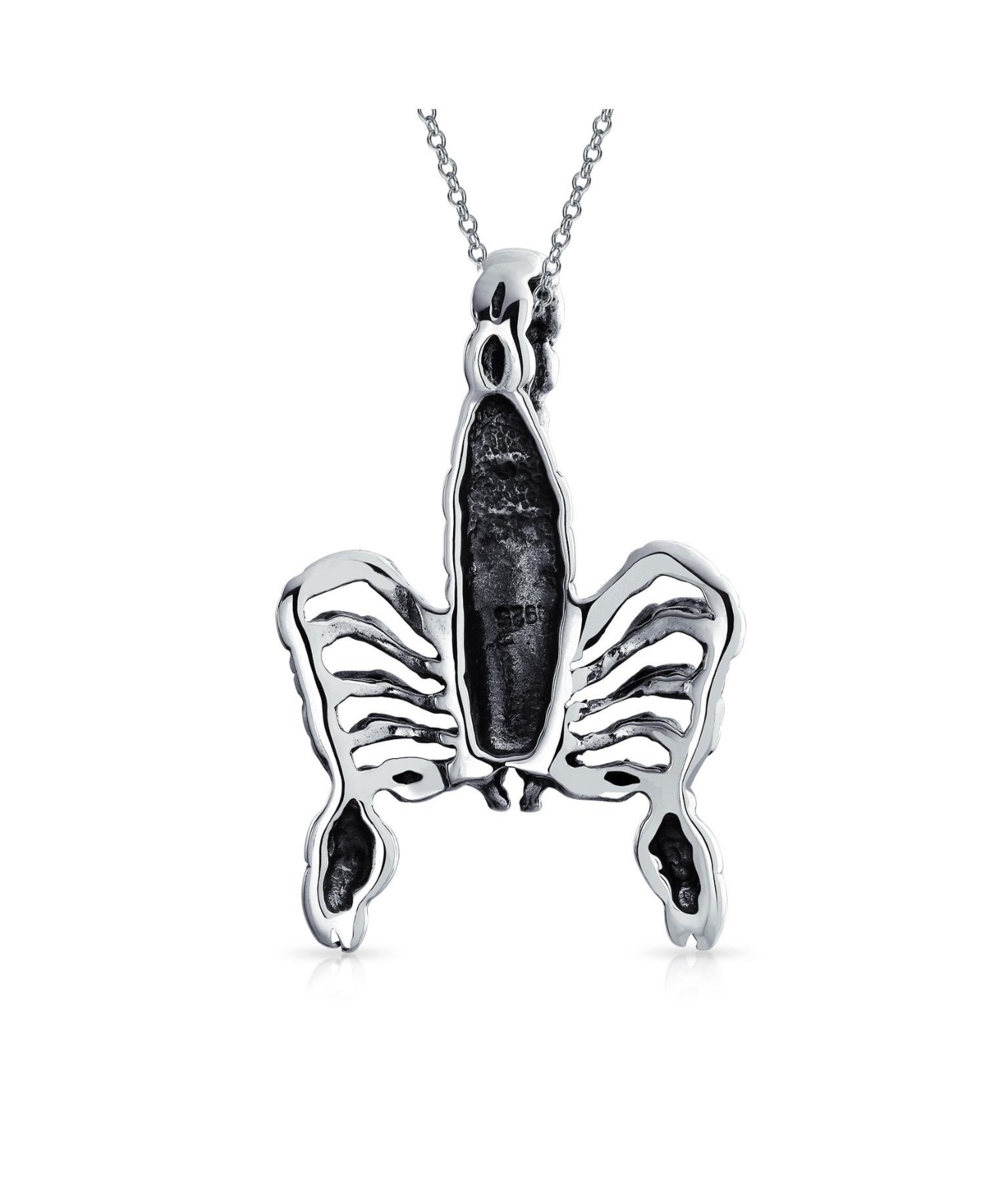 Bling Jewelry Scorpio Zodiac Sign Pendant Necklace Oxidized .925 Sterling Silver