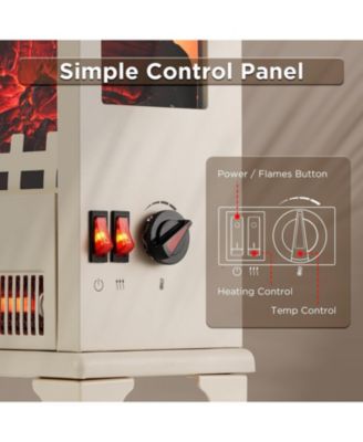 17" 1500W Infrared Electric Fireplace Stove, 3-Sided View, Realistic Flame, Overheat Protection, Portable Heater for Small Spaces