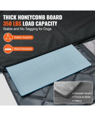 Dog Car Seat Extender | Hard-Bottom Hammock Bed, Mesh Window, 350 lb Support