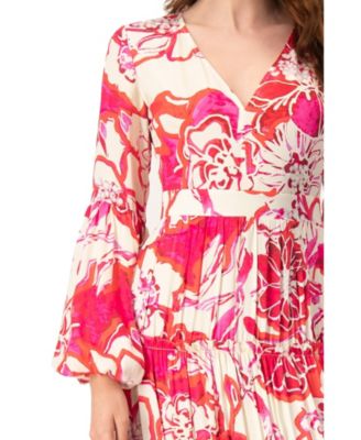 Women's Puff Sleeve Floral Maxi Dress