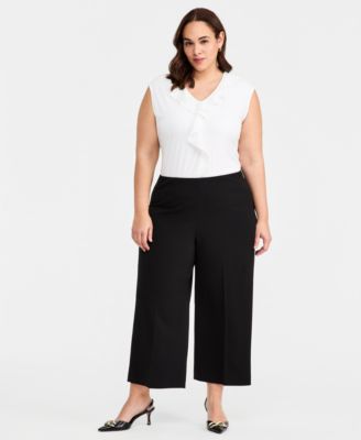 Plus Size High-Rise Wide-Leg Pants
