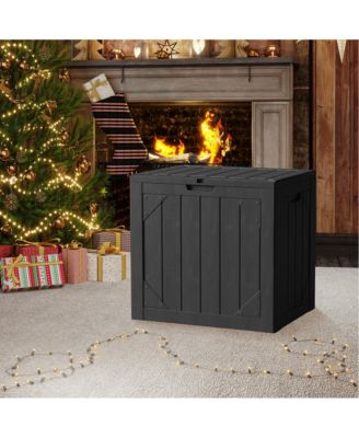 Outdoor Storage Box 30 Gallon Deck Box Outdoor Storage Bench Outside Waterproof Resin Storage Bench