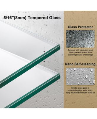 Frameless Bathtub Shower Doors 56-60 W x 60 H Matte Black