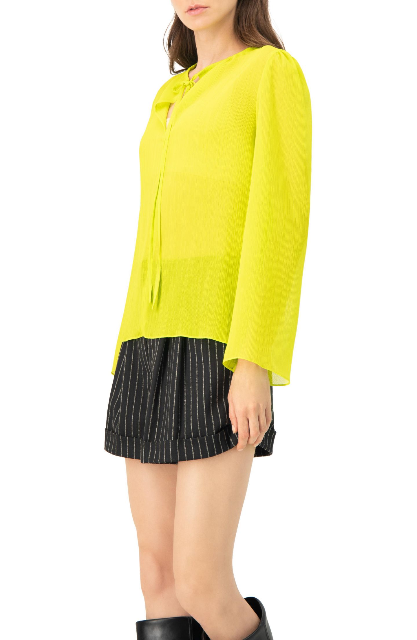 Женские топы Ivonne Long Sleeve V-Neck Tunic Tops, цвет: Светлый зелёный — фото 3