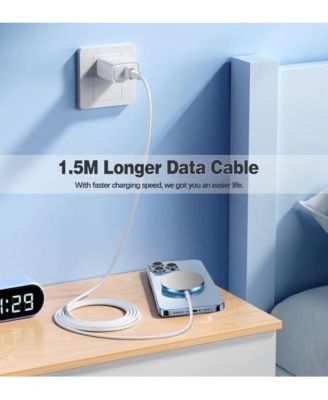 Single Magnetic Wireless Charger, 15W Charging Mag-Safe Charger with Dual Charging Ports for iPhone 16/15/14/13/12 Pro and AirPods