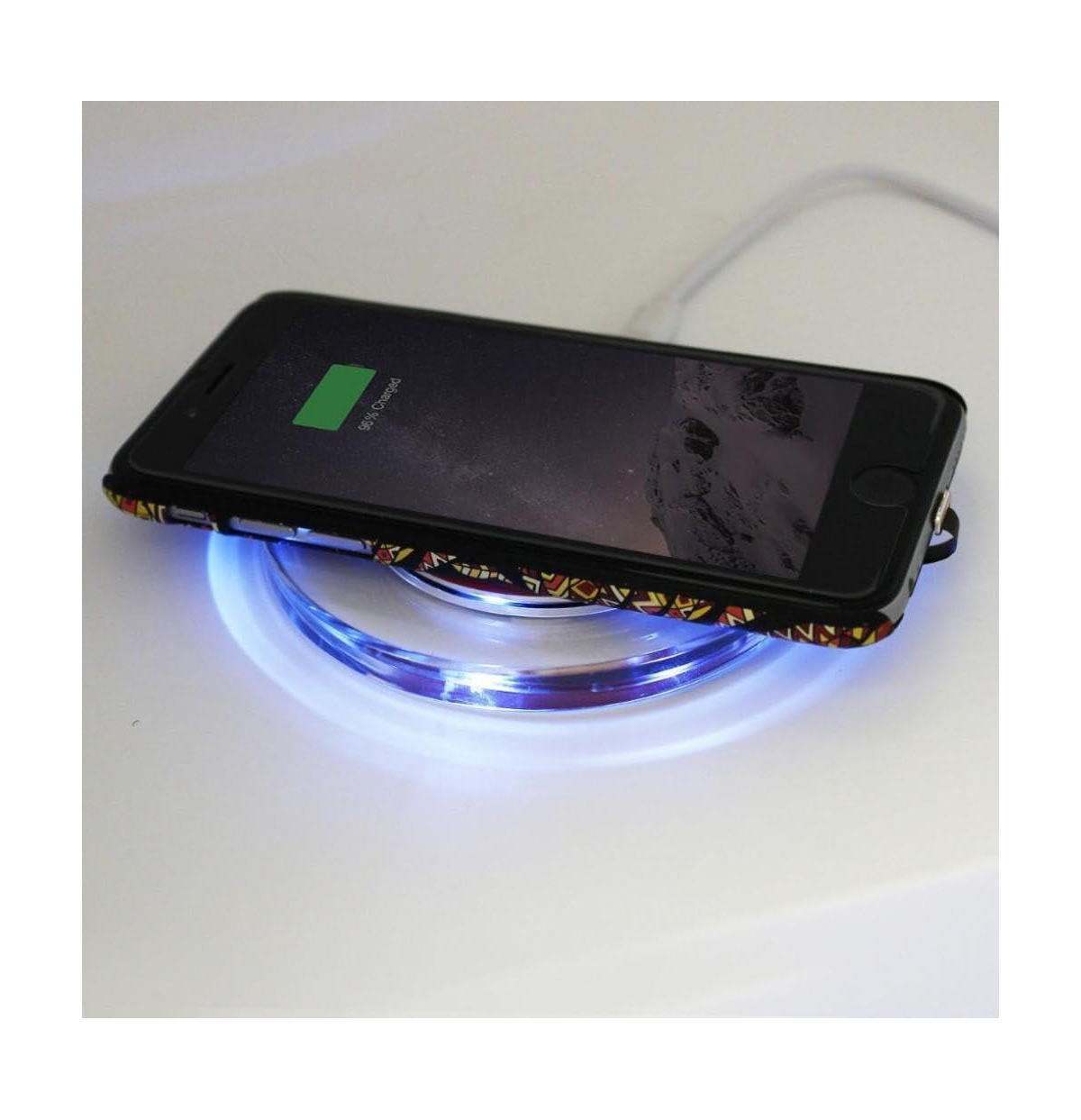 Risokeys 10W Crystal Wireless Charger, Crystal Base, Ultra-thin Charging Plate, Fast 7.5W Compatible with Apple iPhone 16e