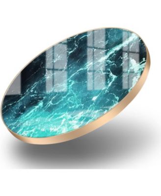 Aluminum Alloy Wireless Charger, 10W Marble Pattern Wireless Charger, HE-WT16 QC Input CE Certification for iPhone,Green