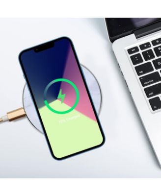 Aluminum Alloy Wireless Charger, 10W Marble Pattern Wireless Charger, HE-WT16 QC Input CE Certification for iPhone,White Gold