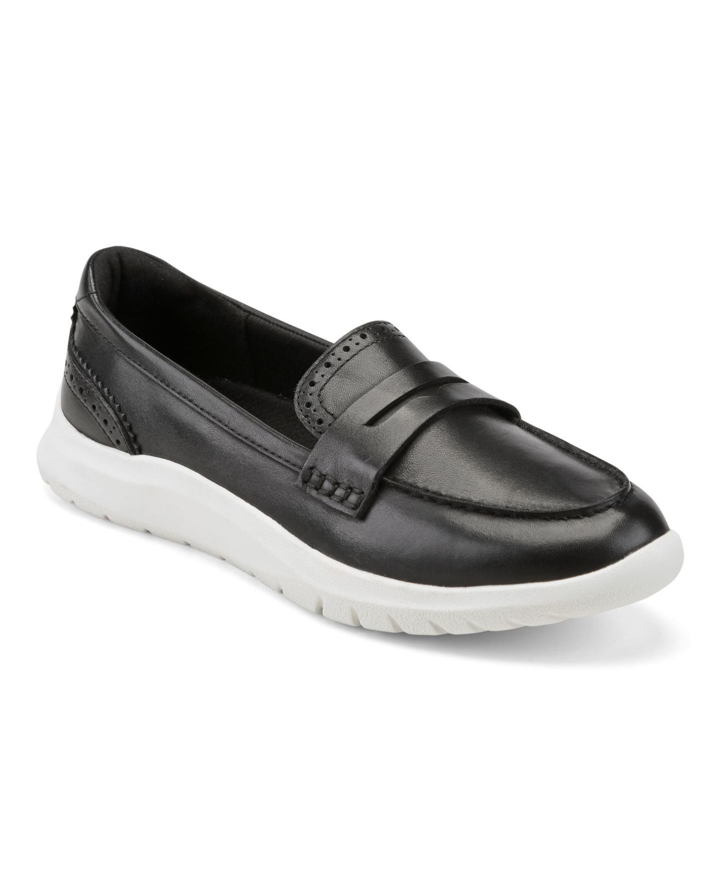 Женские туфли Easy Spirit Ryla eFlex Slip-On Penny, цвет: Чёрный кожаный — фото 1