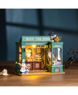 Alice's Tea Store DIY Miniature House Kit with Furniture, Gift Idea