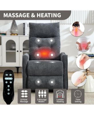 Chenille Power Lift Recliner Chair 155° Recliner with Massage Heat USB for Indoor Elderly